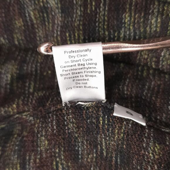 VTG Thin Knit 3pc Set Stretch Sm-Lg Artsy Brown Jacket Top Pants Boho Chic Y2K - Picture 14 of 16